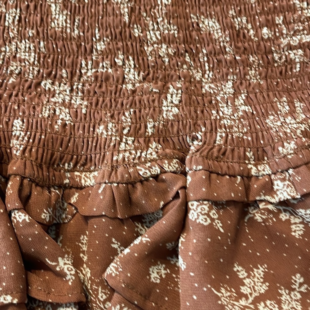 Altar'd State Brown Textured Ruffle Mini Skirt - Picture 4 of 4